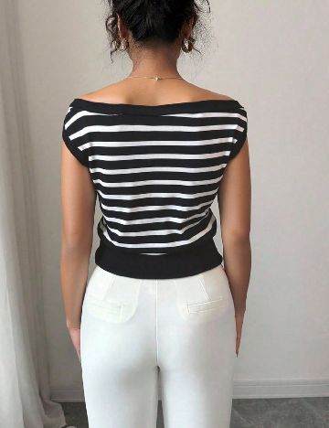 Bluza SHEIN, alb/negru