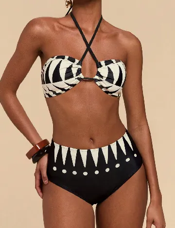 Costum de baie SHEIN, galben/negru