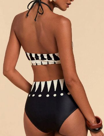 Costum de baie SHEIN, galben/negru