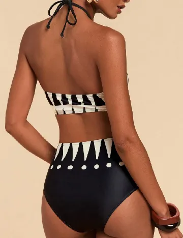 Costum de baie SHEIN, galben/negru