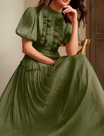 Rochie lunga Anewsta, verde