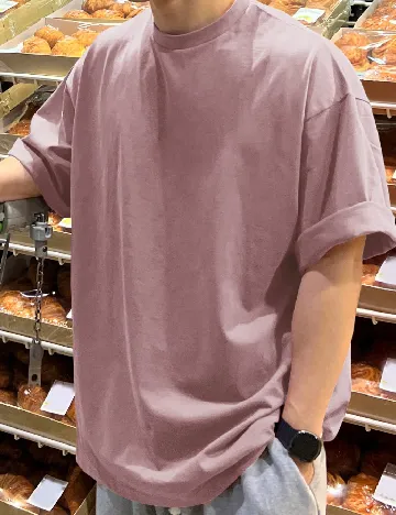 Tricou Dazy, roz pudra inchis