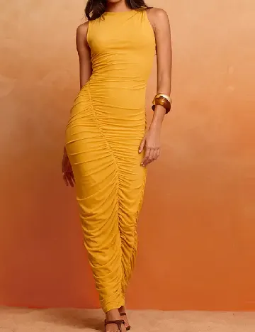 Rochie lunga PrettyLittleThing, mustar