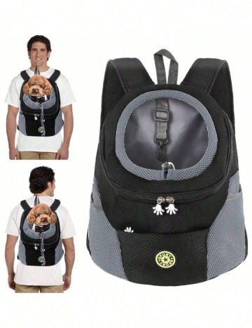 Geanta de transport pentru animale SHEIN, negru/gri