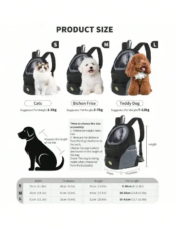 Geanta de transport pentru animale SHEIN, negru/gri