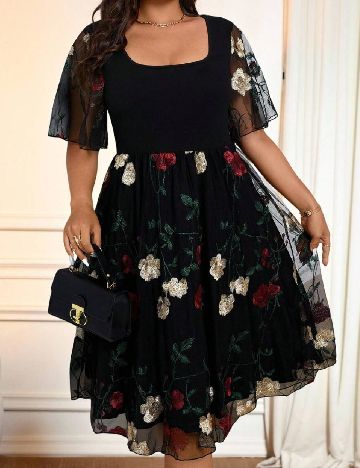 Rochie medie SHEIN CURVE, negru