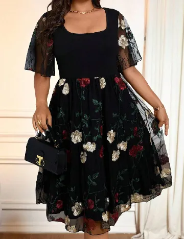 Rochie medie SHEIN CURVE, negru