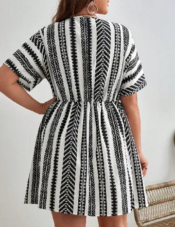 Rochie scurta SHEIN CURVE, alb/negru