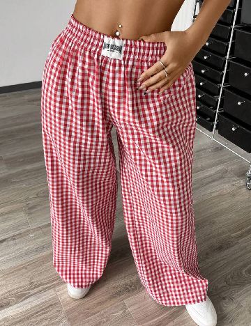 Pantaloni SHEIN CURVE, rosu