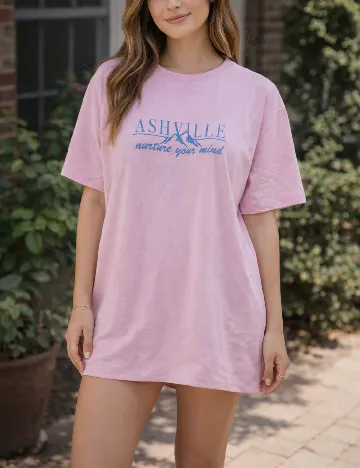 Tricou Oversize River Island, roz