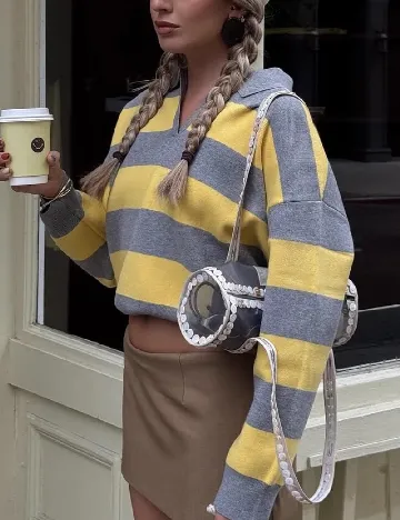 Bluza SHEIN, galben/gri