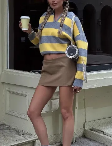 Bluza SHEIN, galben/gri