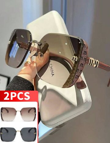 Ochelari de soare 2 perechi SHEIN, mix culori