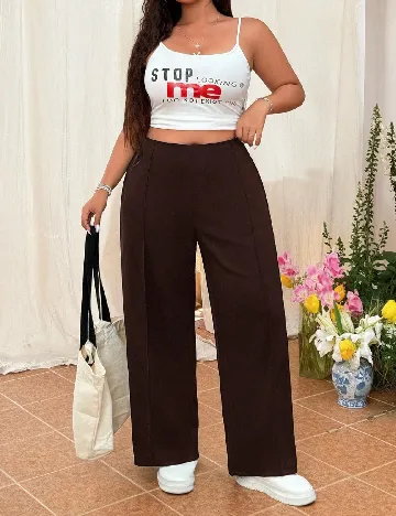 Pantaloni SHEIN CURVE, maro