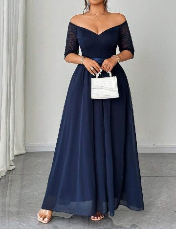 Rochie lunga SHEIN CURVE, bleumarin