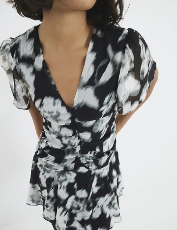 Rochie scurta River Island, negru/gri