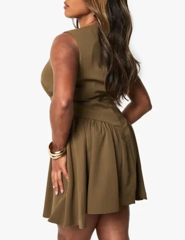 Rochie scurta Boohoo Plus Size, kaki