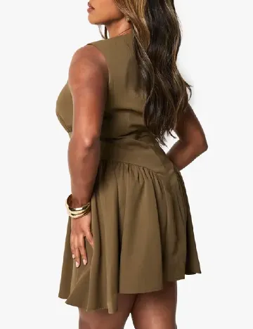 Rochie scurta Boohoo Plus Size, kaki