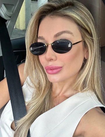 Ochelari de soare SHEIN, negru/auriu