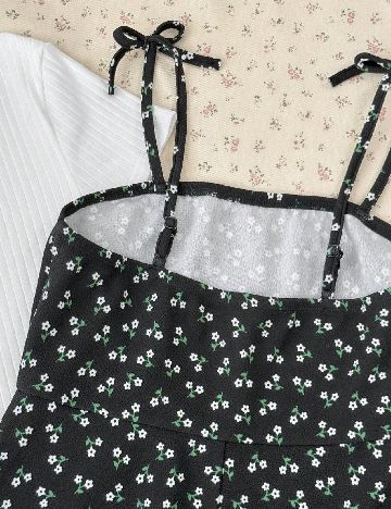 Compleu Shein Kids, alb/negru