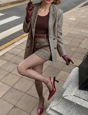 Compleu SHEIN, maro/alb