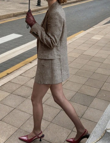 Compleu SHEIN, maro/alb