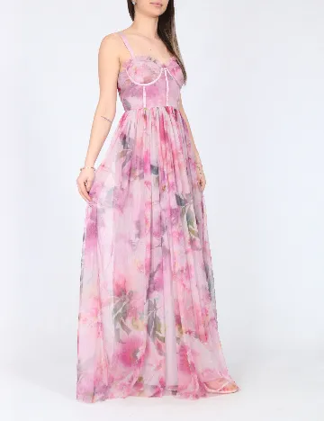 Rochie lunga LACE & BEADS, floral