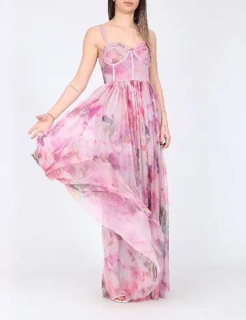 Rochie lunga LACE & BEADS, floral