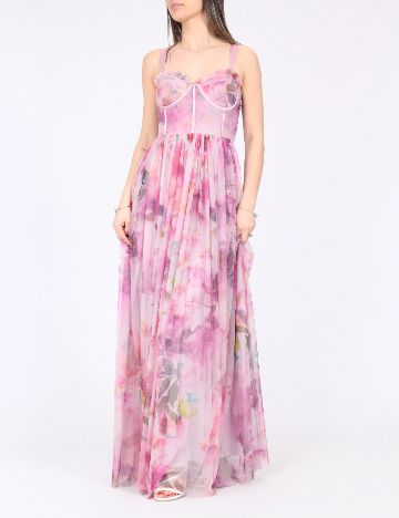 Rochie lunga LACE & BEADS, floral