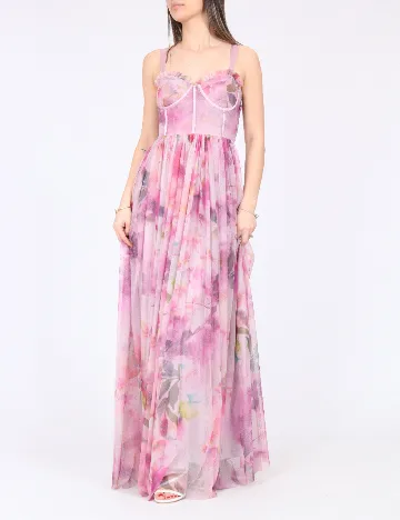 Rochie lunga LACE & BEADS, floral