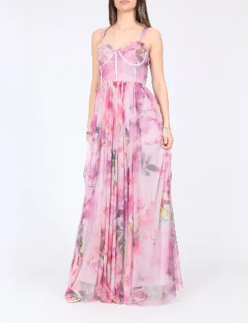 Rochie lunga LACE & BEADS, floral