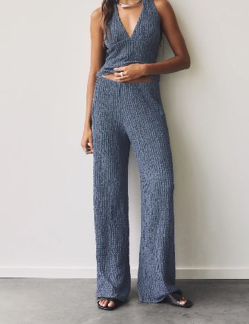 Pantaloni Pull&Bear, albastru