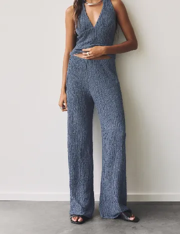 Pantaloni Pull&Bear, albastru