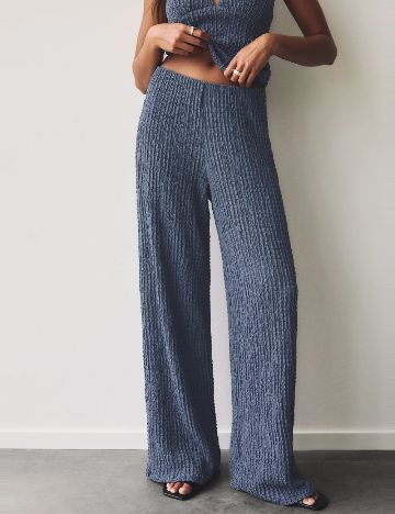 Pantaloni Pull&Bear, albastru