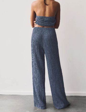 Pantaloni Pull&Bear, albastru