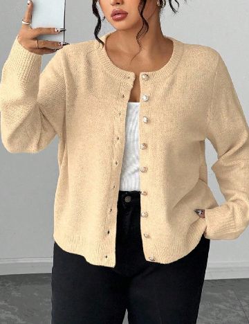 Cardigan SHEIN CURVE, crem