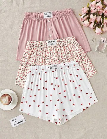 Set pantaloni de pijama 3 perechi SHEIN CURVE, mix culori