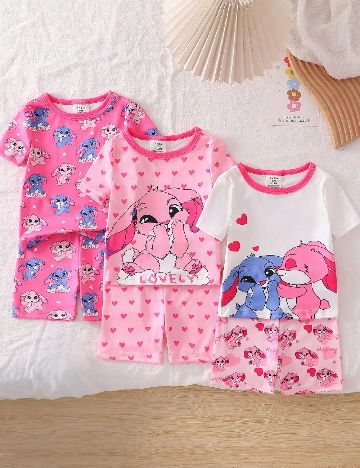 Set pijamale 3 perechi Shein Kids, mix culori