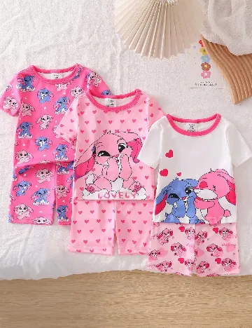 Set pijamale 3 perechi Shein Kids, mix culori