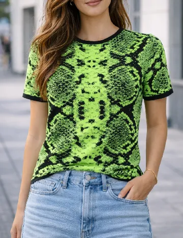 Tricou River Island, negru/verde