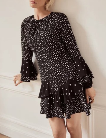 Rochie scurta Mint Velvet, alb/negru