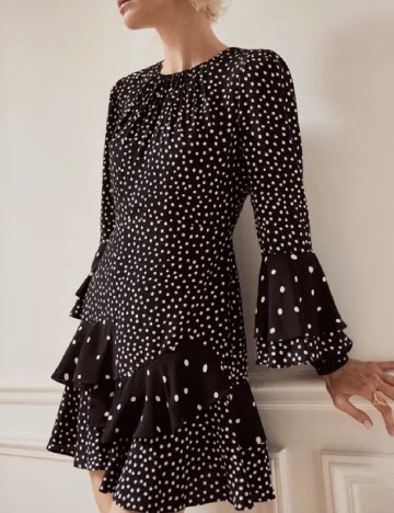 Rochie scurta Mint Velvet, alb/negru