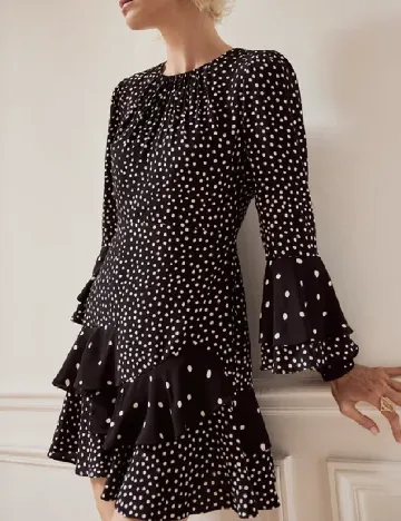 Rochie scurta Mint Velvet, alb/negru