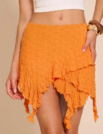 Fusta PrettyLittleThing, portocaliu