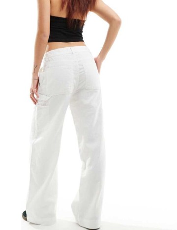 Pantaloni Weekday, alb