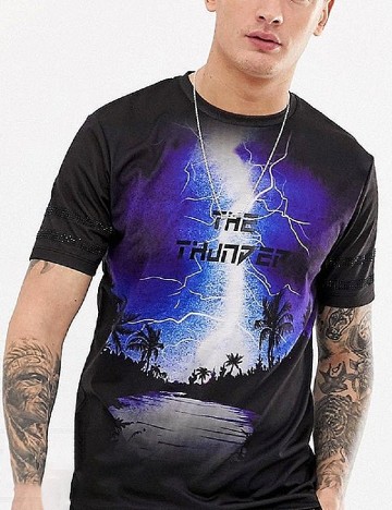 Tricou River Island, negru