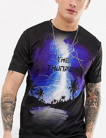 Tricou River Island, negru