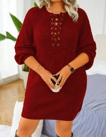 Rochie scurta SHEIN CURVE, rosu