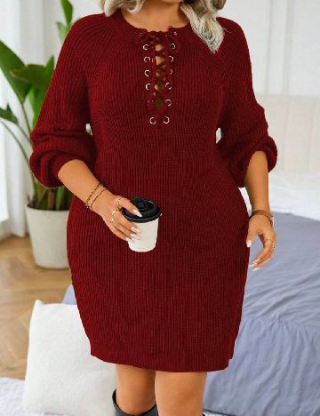 Rochie scurta SHEIN CURVE, rosu