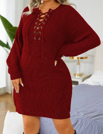 Rochie scurta SHEIN CURVE, rosu